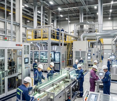 Equipe aplicando excelência operacional no chão de fábrica para resultados sustentáveis e melhoria contínua pela Master Plan